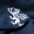 Anglo-Saxon White Dragon 5 Button Jersey Polo Shirt - Navy Marl